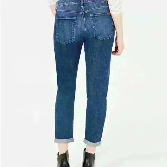 7 For All Mankind Josefina Rolled Hem Midrise Boyfriend Jeans - Picture 2 of 11